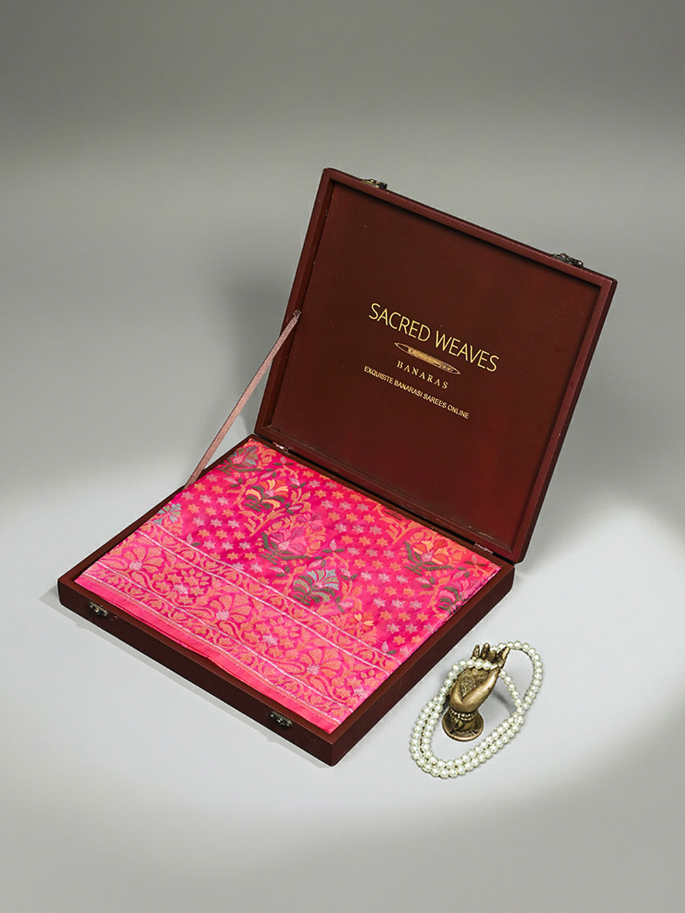 Pink Orange Sona Roopa Konia Jaal Katan Silk Handloom Banarasi Saree - Sacred Weaves