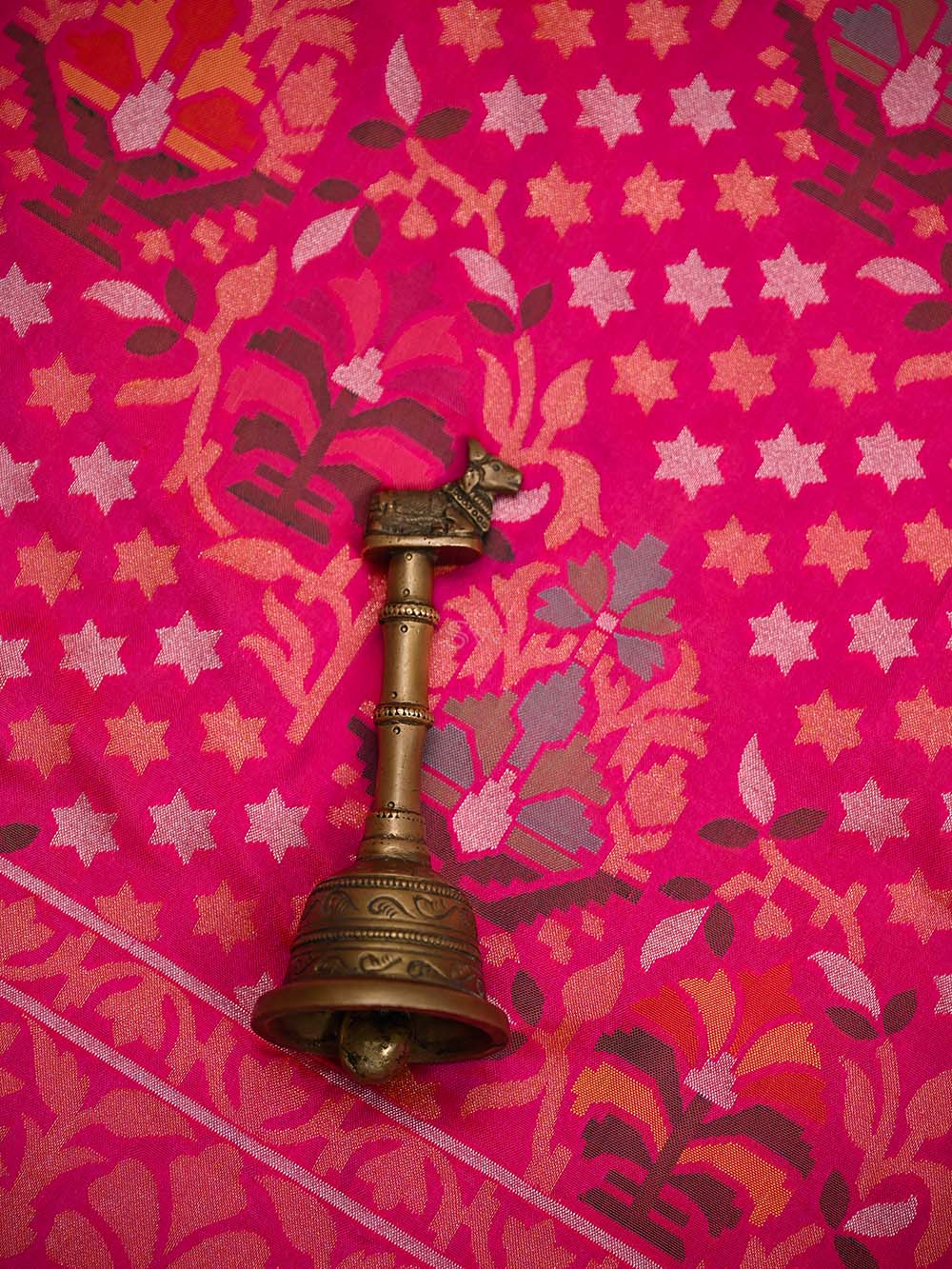 Pink Orange Konia Jaal Katan Silk Handloom Banarasi Saree - Sacred Weaves
