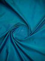 Peacock Green Plain Paithani Katan Silk Handloom Banarasi Saree - Sacred Weaves