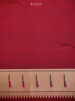 Peacock Green Plain Paithani Katan Silk Handloom Banarasi Saree - Sacred Weaves