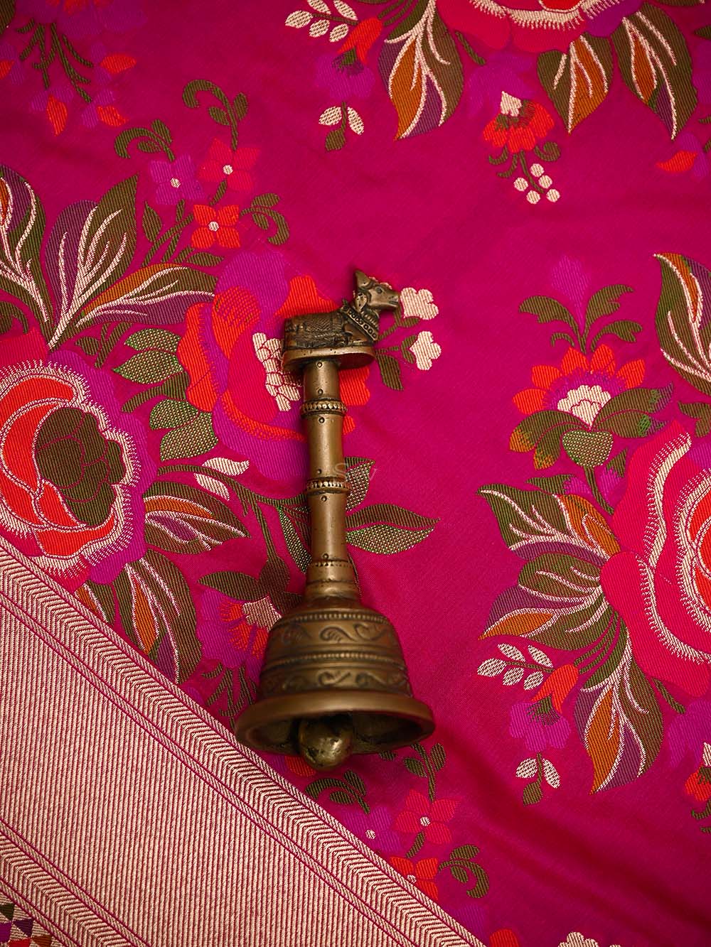 Pink Red Meenakari Katan Silk Handloom Banarasi Saree - Sacred Weaves