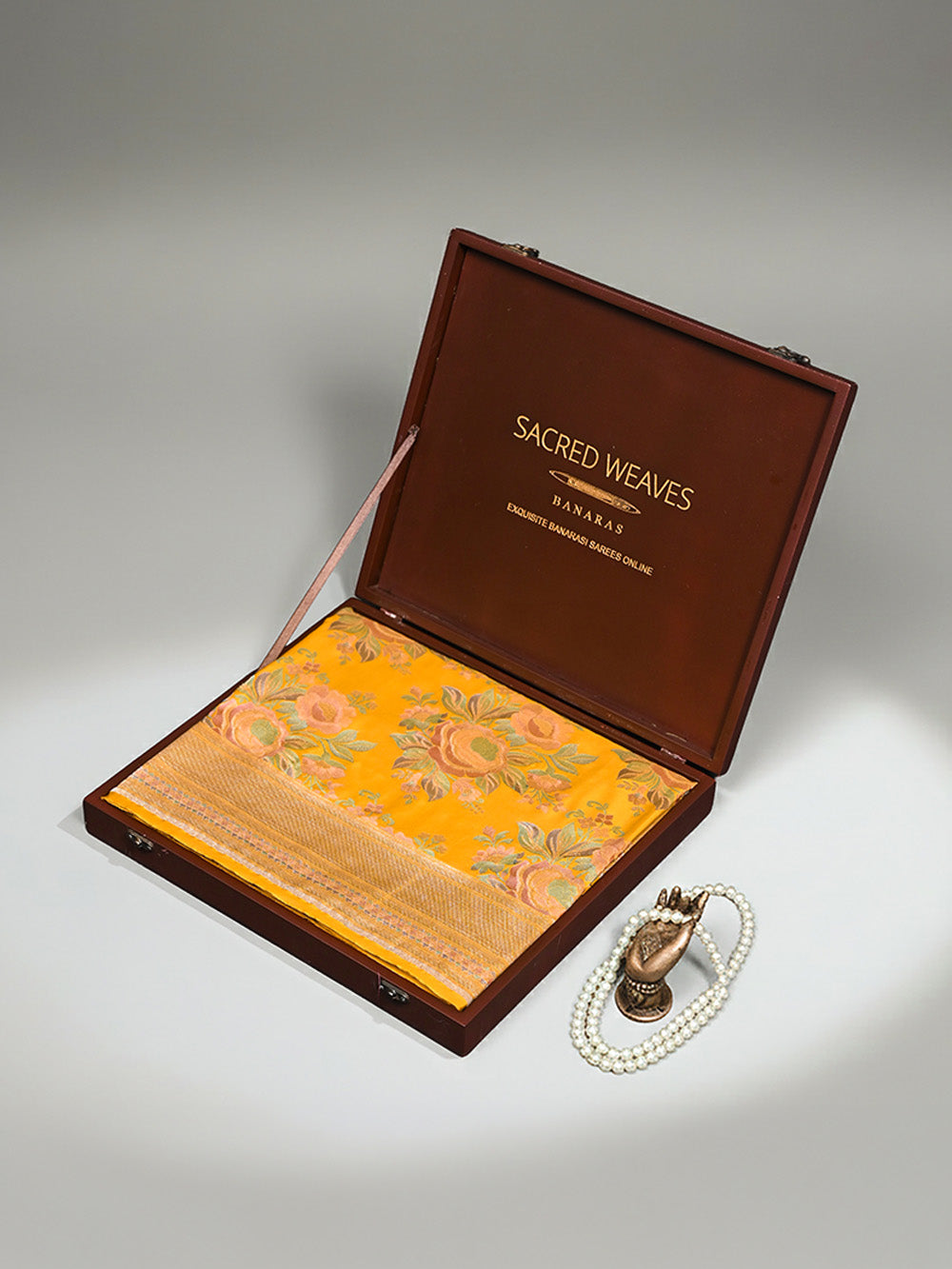 Yellow Meenakari Katan Silk Handloom Banarasi Saree - Sacred Weaves