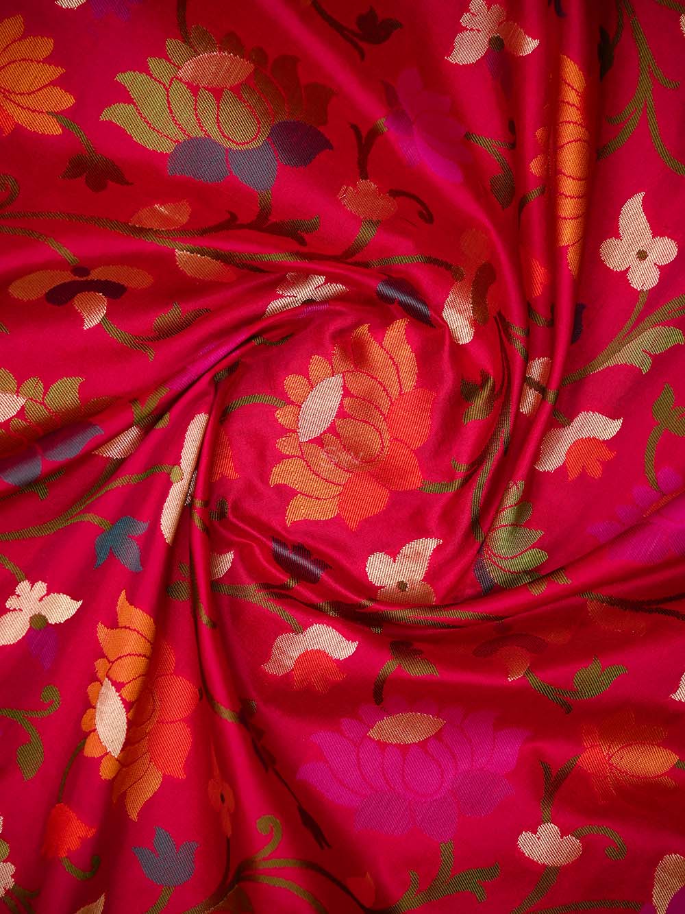 Dark Pink Meenakari Katan Silk Handloom Banarasi Saree - Sacred Weaves
