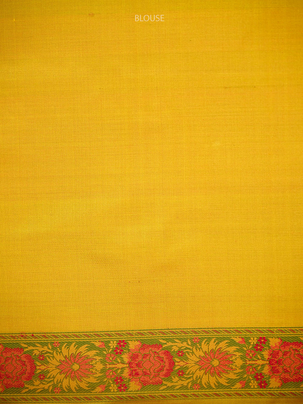 Mustard Floral Tanchoi Silk Handloom Banarasi Saree - Sacred Weaves