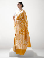 Yellow Uppada Katan Silk Handloom Banarasi Saree - Sacred Weaves