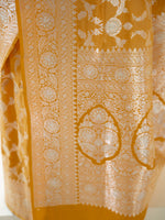Yellow Uppada Katan Silk Handloom Banarasi Saree - Sacred Weaves