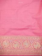 Pink Zari Jaal Uppada Katan Silk Handloom Banarasi Saree - Sacred Weaves