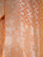 Orange Pink Uppada Katan Silk Handloom Banarasi Saree - Sacred Weaves