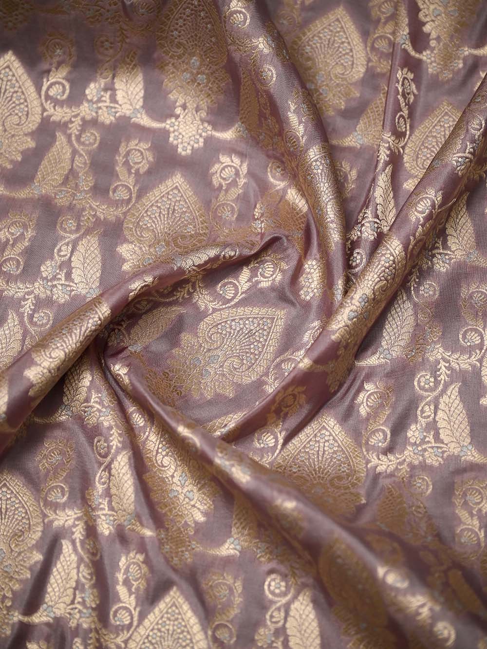 Pastel Purple Jaal Uppada Katan Silk Handloom Banarasi Saree - Sacred Weaves