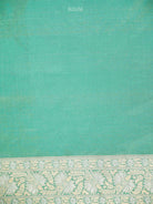 Aqua Green Jaal Uppada Katan Silk Handloom Banarasi Saree - Sacred Weaves