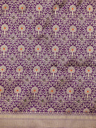 Purple Booti Katan Silk Uppada Handloom Banarasi Saree - Sacred Weaves