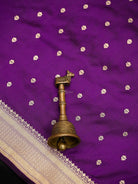 Purple Booti Katan Silk Uppada Handloom Banarasi Saree - Sacred Weaves