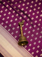 Wine Booti Katan Silk Uppada Handloom Banarasi Saree - Sacred Weaves