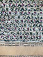 Midnight Blue Booti Katan Silk Uppada Handloom Banarasi Saree - Sacred Weaves