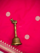 Dark Pink Konia Katan Silk Handloom Banarasi Saree - Sacred Weaves