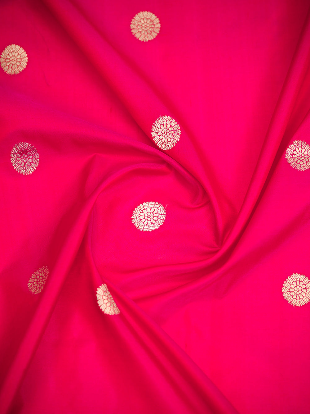 Dark Pink Konia Katan Silk Handloom Banarasi Saree - Sacred Weaves