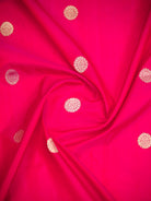 Dark Pink Konia Katan Silk Handloom Banarasi Saree - Sacred Weaves