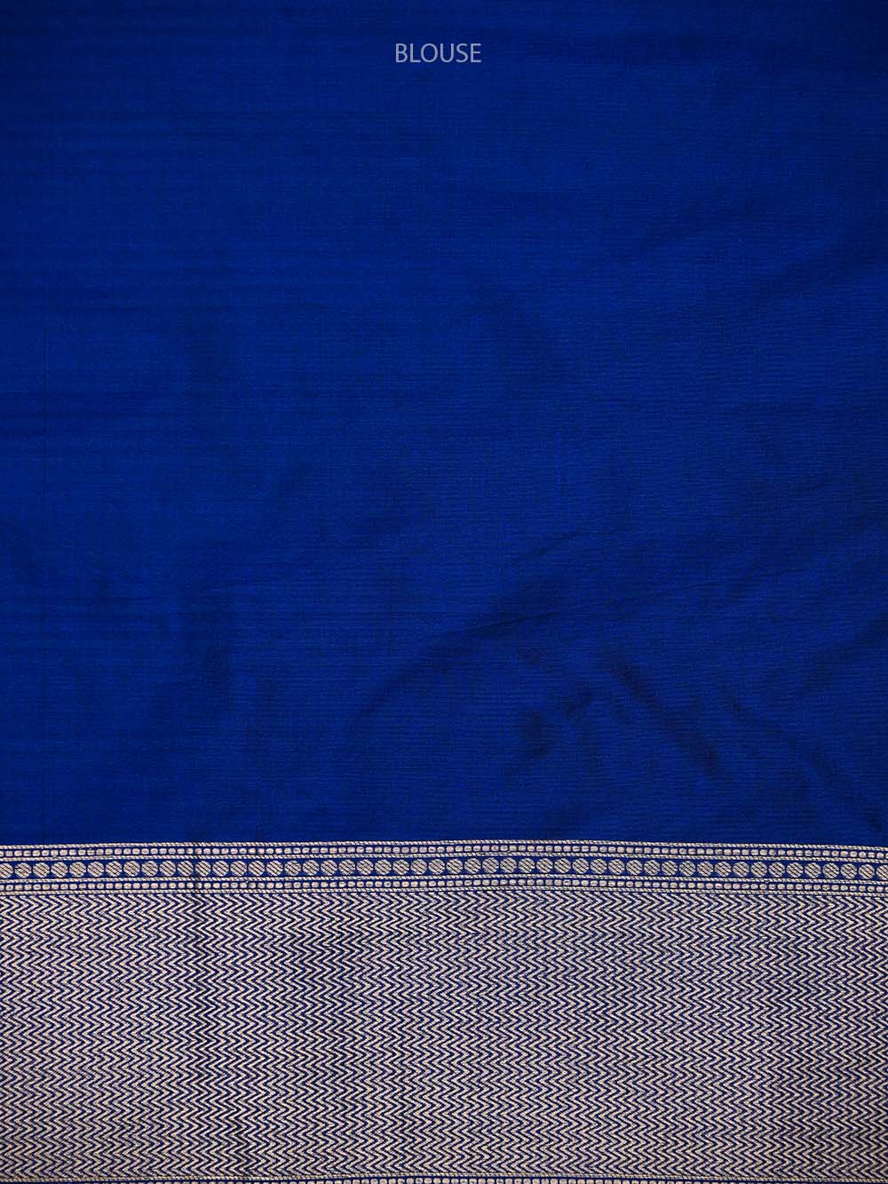 Blue Meenakari Boota Katan Silk Handloom Banarasi Saree - Sacred Weaves