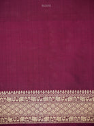 Wine Rangkat Jaal Katan Silk Handloom Banarasi Saree - Sacred Weaves