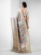 Beige Meenakari Katan Silk Handloom Banarasi Saree - Sacred Weaves