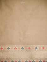 Beige Meenakari Katan Silk Handloom Banarasi Saree - Sacred Weaves
