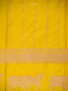 Yellow Satin Silk Handloom Banarasi Saree - Sacred Weaves