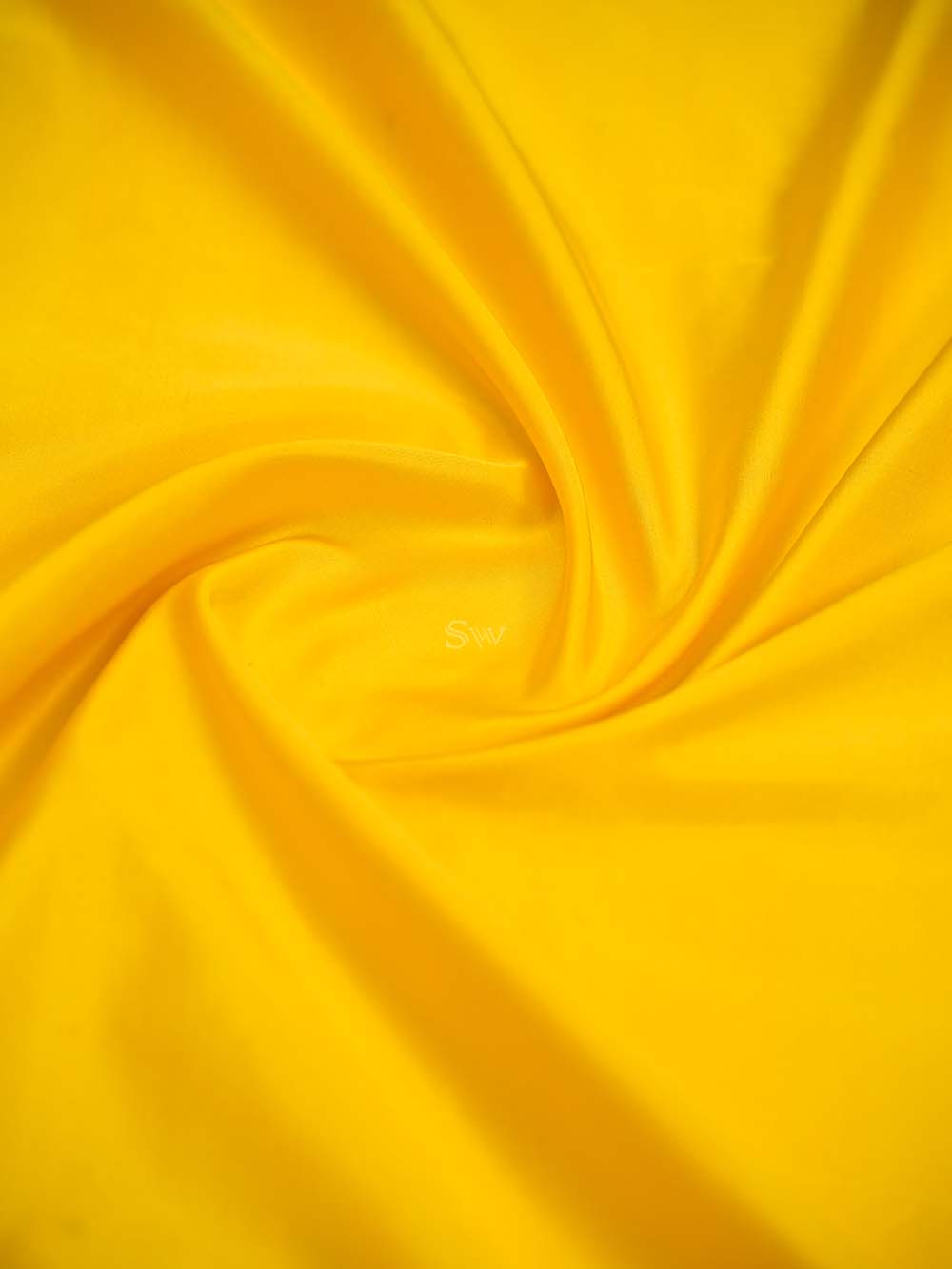 Yellow Satin Silk Handloom Banarasi Saree - Sacred Weaves