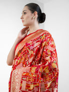 Red Meenakari Katan Silk Handloom Banarasi Saree - Sacred Weaves