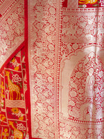 Red Meenakari Katan Silk Handloom Banarasi Saree - Sacred Weaves