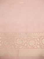 Pastel Pink Jaal Organza Handloom Banarasi Saree - Sacred Weaves