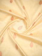 Cream Booti Katan Silk Handloom Banarasi Saree - Sacred Weaves