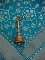 Teal Blue Sona Roopa Jaal Katan Silk Handloom Banarasi Saree - Sacred Weaves