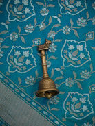Teal Blue Sona Roopa Jaal Katan Silk Handloom Banarasi Saree - Sacred Weaves