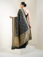 Black Sona Roopa Jaal Katan Silk Handloom Banarasi Saree - Sacred Weaves