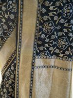 Black Sona Roopa Jaal Katan Silk Handloom Banarasi Saree - Sacred Weaves