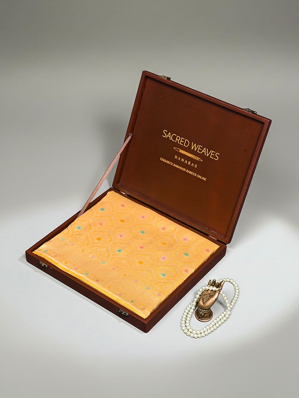 Yellow Meenakari Brocade Handloom Banarasi Saree - Sacred Weaves