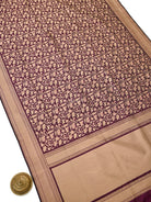 Dark Wine Shikargah Katan Silk Handloom Banarasi Saree - Sacred Weaves