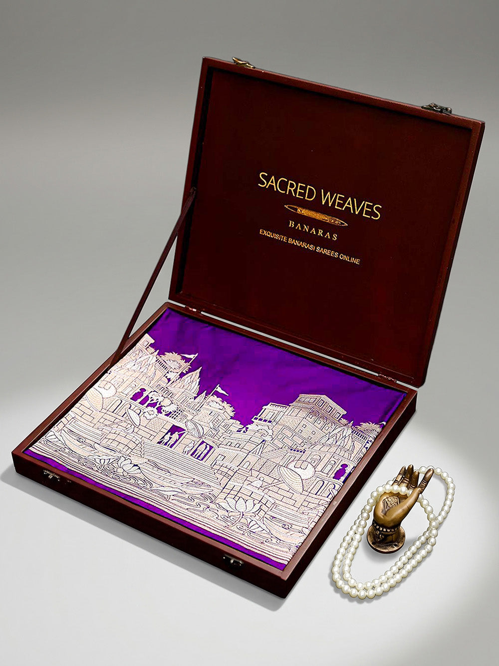 Purple Katan Silk Handloom Banarasi Saree - Sacred Weaves