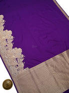 Purple Katan Silk Handloom Banarasi Saree - Sacred Weaves