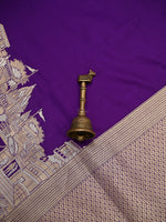 Purple Katan Silk Handloom Banarasi Saree - Sacred Weaves