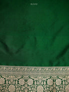 Bottle Green Jaal Katan Silk Uppada Handloom Banarasi Saree - Sacred Weaves