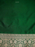 Bottle Green Jaal Katan Silk Uppada Handloom Banarasi Saree - Sacred Weaves