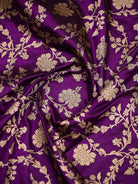 Purple Jaal Katan Silk Uppada Handloom Banarasi Saree - Sacred Weaves