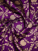 Purple Jaal Katan Silk Uppada Handloom Banarasi Saree - Sacred Weaves
