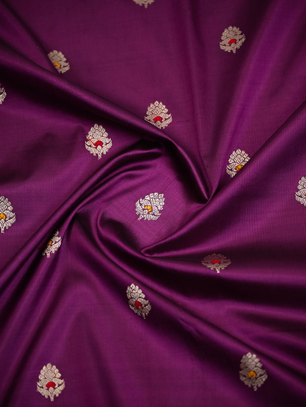 Purple Meenakari Booti Katan Silk Handloom Banarasi Saree - Sacred Weaves