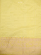 Light Yellow Booti Katan Silk Handloom Banarasi Saree - Sacred Weaves