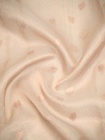 Beige Booti Organza Tissue Silk Handloom Banarasi Saree - Sacred Weaves