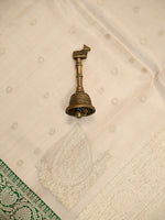 Beige Booti Organza Tissue Silk Handloom Banarasi Saree - Sacred Weaves