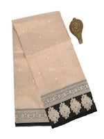 Beige Booti Organza Tissue Silk Handloom Banarasi Saree - Sacred Weaves