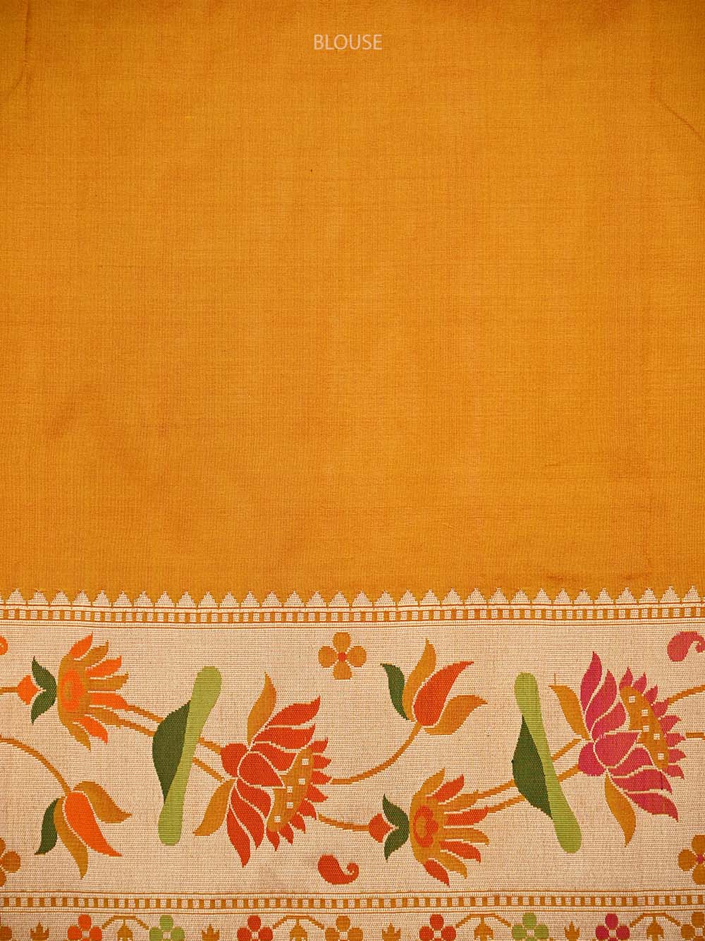 Mustard Paithani Katan Silk Handloom Banarasi Saree - Sacred Weaves